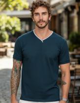 Camiseta Azure Piquet Decote V Yacht Master - Verde Petróleo Camiseta Azure Piquet Decote V Yacht Master - Verde Petróleo