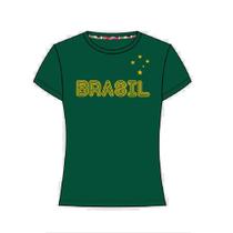Camiseta babaylook wunder brasil copa poliester tecido leve