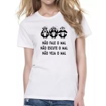 Camiseta Baby Look 3 macacos sabios