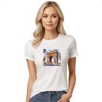 Camiseta Baby Look Arco do triunfo watercolor