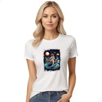 Camiseta Baby Look Astronauta e o bote