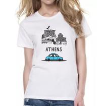 Camiseta Baby Look Athena Pintura Nanquim