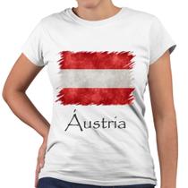 Camiseta Baby Look Áustria Bandeira País
