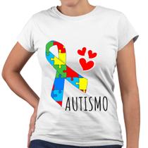 Camiseta Baby Look Autismo Lacinho Coração