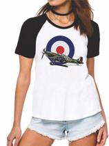 Camiseta Baby Look Avião De Combate Da 2 Guerra Mundial