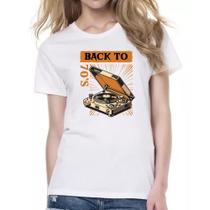 Camiseta Baby Look Back to anos 70 vitrola