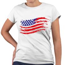 Camiseta Baby Look Bandeira EUA América - Web Print Estamparia