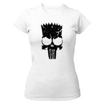 Camiseta Baby Look Bart Punisher Justiceiro Simbolo