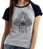 Camiseta Baby Look Blusa Feminina Animais Onça Pintada Camiseta Baby Look Blusa Feminina Animais Onça Pintada
