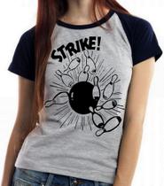 Camiseta Baby Look Blusa Feminina Boliche Strike