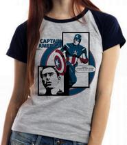 Camiseta Baby Look Blusa Feminina Capitão América Computer