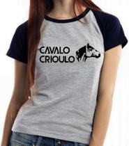 Camiseta Baby Look Blusa Feminina Cavalo Criolo médio
