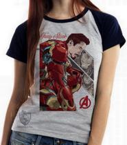 Camiseta Baby Look Blusa Feminina Tony Stark Ultimato homem ferro iron man marvel Camiseta Baby Look Blusa Feminina Tony Stark Ultimato homem ferro iron man marvel