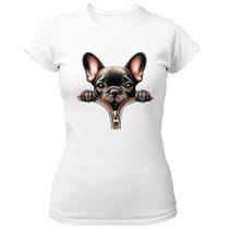 Camiseta Baby Look Bulldog Frances no Ziper