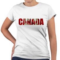 Camiseta Baby Look Canada Bandeira Escrita