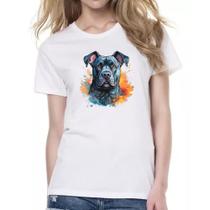 Camiseta Baby Look Cane Corso Watercolor Arte - Alearts