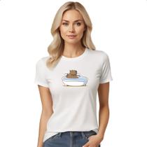 Camiseta Baby Look Capivara relax cafe