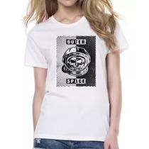 Camiseta Baby Look Caveira Atronauta Outer Space