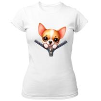 Camiseta Baby Look Chihuahua no Ziper