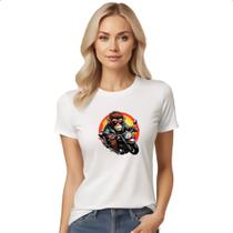 Camiseta Baby Look Chipanze motoqueiro radical