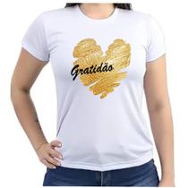 Camiseta Baby look coração gratidão réveillon festa ano novo Camiseta Baby look coração gratidão réveillon festa ano novo