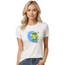 Camiseta Baby Look Crocodilo surfista radical