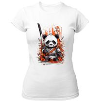 Camiseta Baby Look Cute cartoon panda samurai