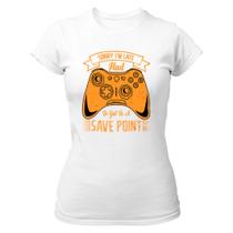 Camiseta Baby Look Desculpa estou atrasado Xbox Controle