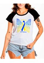 Camiseta baby look dia da síndrome de down criança