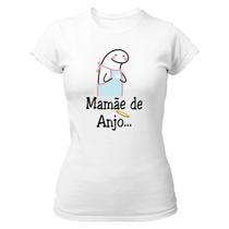 Camiseta Baby Look Dia das mães Flork Mamãe de anjo