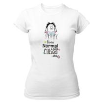 Camiseta Baby Look Dias das mãe Flork normal a cinco filho atras