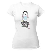 Camiseta Baby Look Dias das mãe Flork normal a dois filhos atras