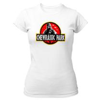 Camiseta Baby Look Divertida Chewrassic Park - Alearts