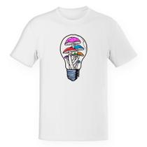 Camiseta Baby Look Divertida Cogumelos em lâmpada