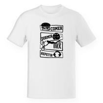 Camiseta Baby Look Divertida Comer Dormir BMX Repetir