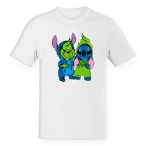 Camiseta Baby Look Divertida Grinch and Stitch