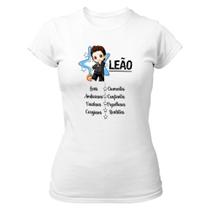 Camiseta Baby Look Divertida Signo Cute Leão