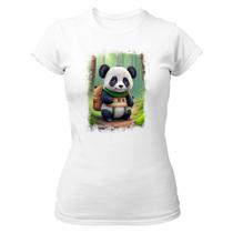 Camiseta Baby Look Divertida Urso panda aventureiro - Alearts