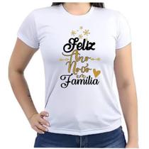 Camiseta Baby look feliz ano novo em família réveillon Camiseta Baby look feliz ano novo em família réveillon