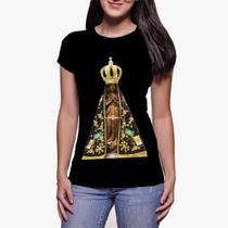 Camiseta Baby Look Feminina 06-Nossa Senhora Aparecida Mãe de Deus Camiseta Baby Look Feminina 06-Nossa Senhora Aparecida Mãe de Deus