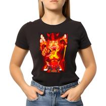 Camiseta Baby Look Feminina Acdc Logo Vermelho 100% Algodão