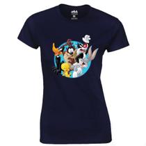 Camiseta Baby Look Feminina Algodão Looney Tunes
