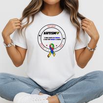 Camiseta Baby Look Feminina Autismo Parte do Mundo Inclusão Neurodiversidade TEA Presente Criativo