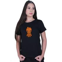 Camiseta Baby Look Feminina Baby Groot Guardião