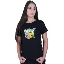 Camiseta Baby Look Feminina Bob Esponja Personagens Camiseta Baby Look Feminina Bob Esponja Personagens