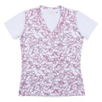 Camiseta Baby Look Feminina Branca Estampada Cavalos Dock's 24830 Camiseta Baby Look Feminina Branca Estampada Cavalos Dock's 24830