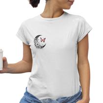 Camiseta Baby Look Feminina Camisa Estampada Lua T-shirt Plus Size Manga Curta