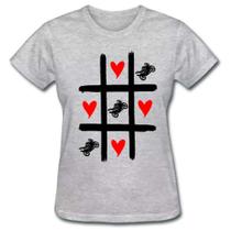 Camiseta Baby look feminina coração moto motociclista motoqueira