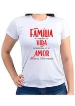 Camiseta Baby look feminina família amor vida festa feliz natal barato