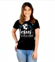 Camiseta baby look feminina gospel cristã jesus guia meus passos pecado zero
